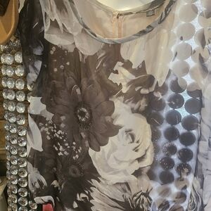 American Eagle Outfitters Black and White Floral Blouse